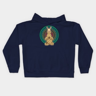 Llama Meditate Yoga Spiritual Zen Kids Hoodie